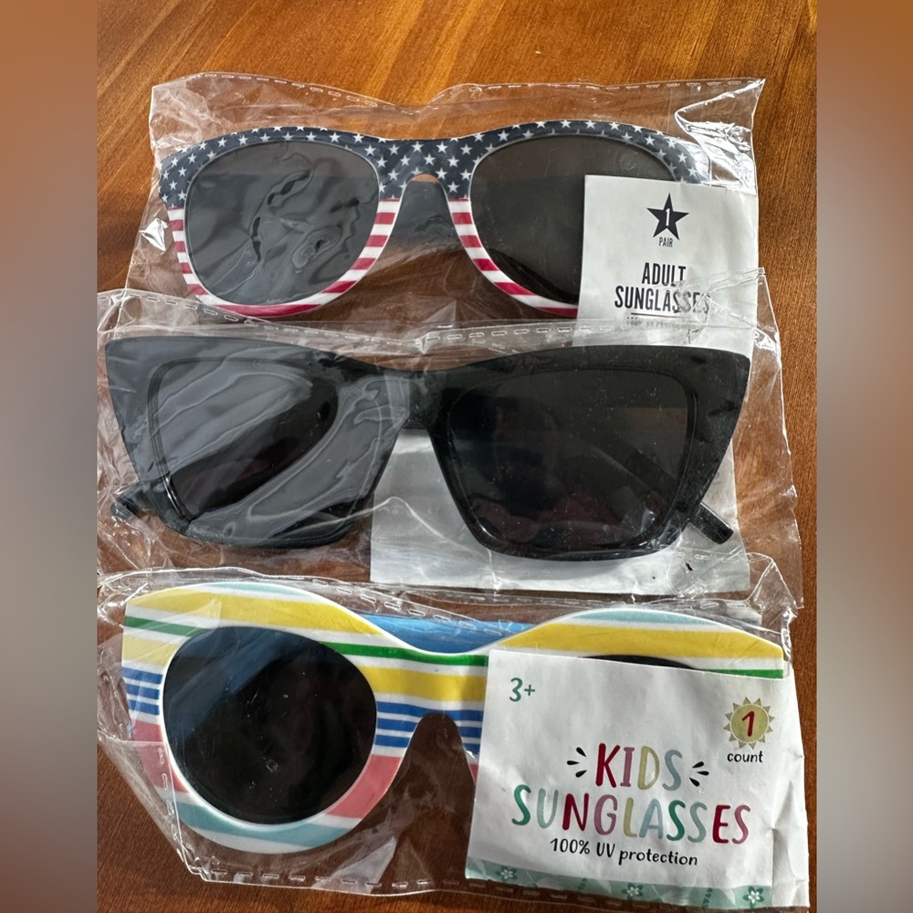 Set of Three Sunglasses - Black and Multicolor